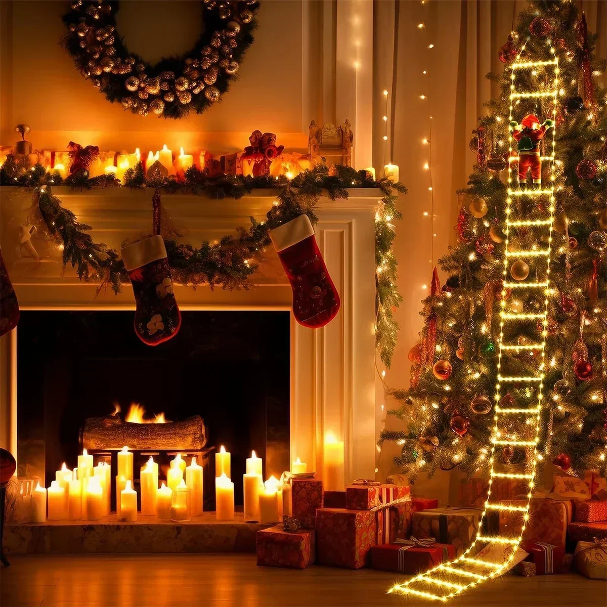 LED Ladder Light for Santa Cla - Home Decor Lighting Tree 评论和价格