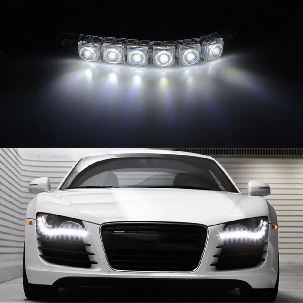 2PCS LED Waterproof DRL Light  - Lighting Bolt Decor 评论和价格