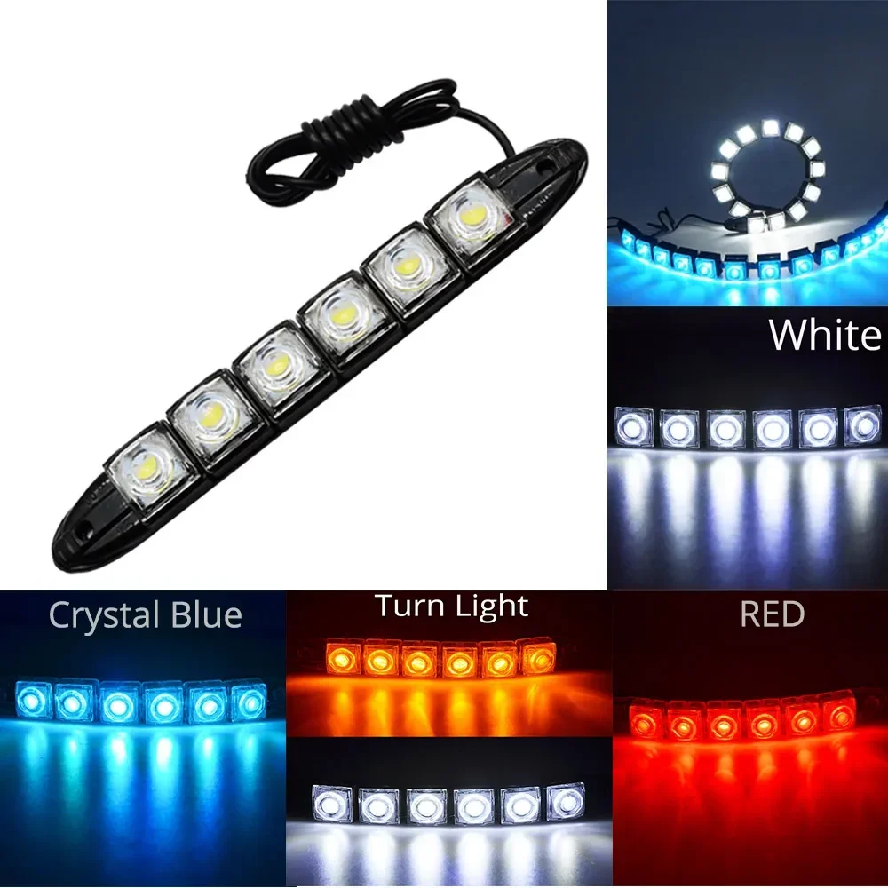 2PCS LED Waterproof DRL Light  - Lighting Bolt Decor 评论和价格
