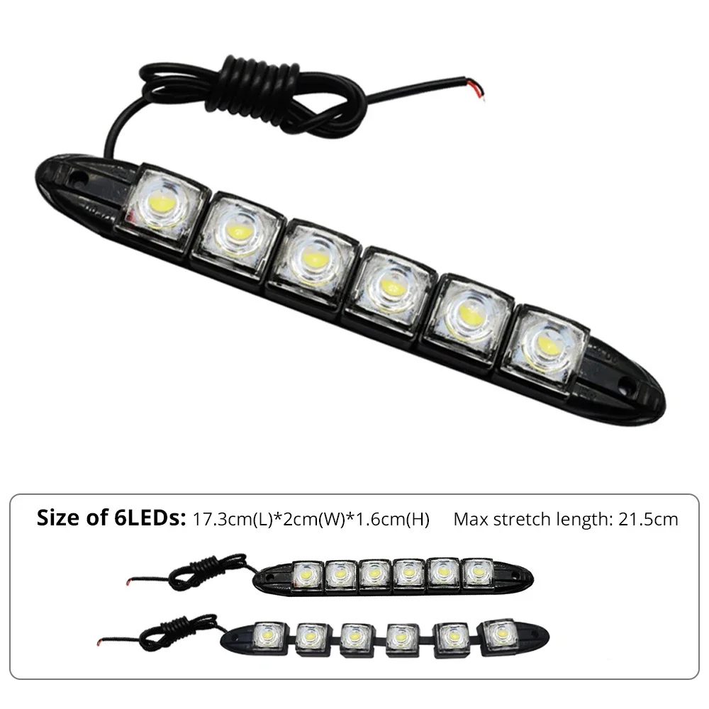2PCS LED Waterproof DRL Light  - Lighting Bolt Decor 评论和价格