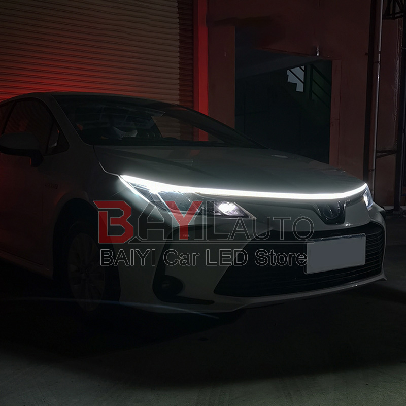 12V White Car Hood Light Strip - Lighting Bolt Decor 评论和价格