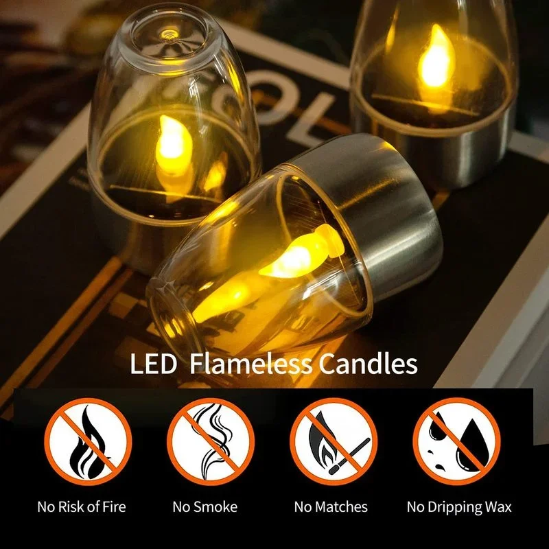 Solar Powered Flameless Candle - Outdoor Lighting Wedding Decor 评论和价格