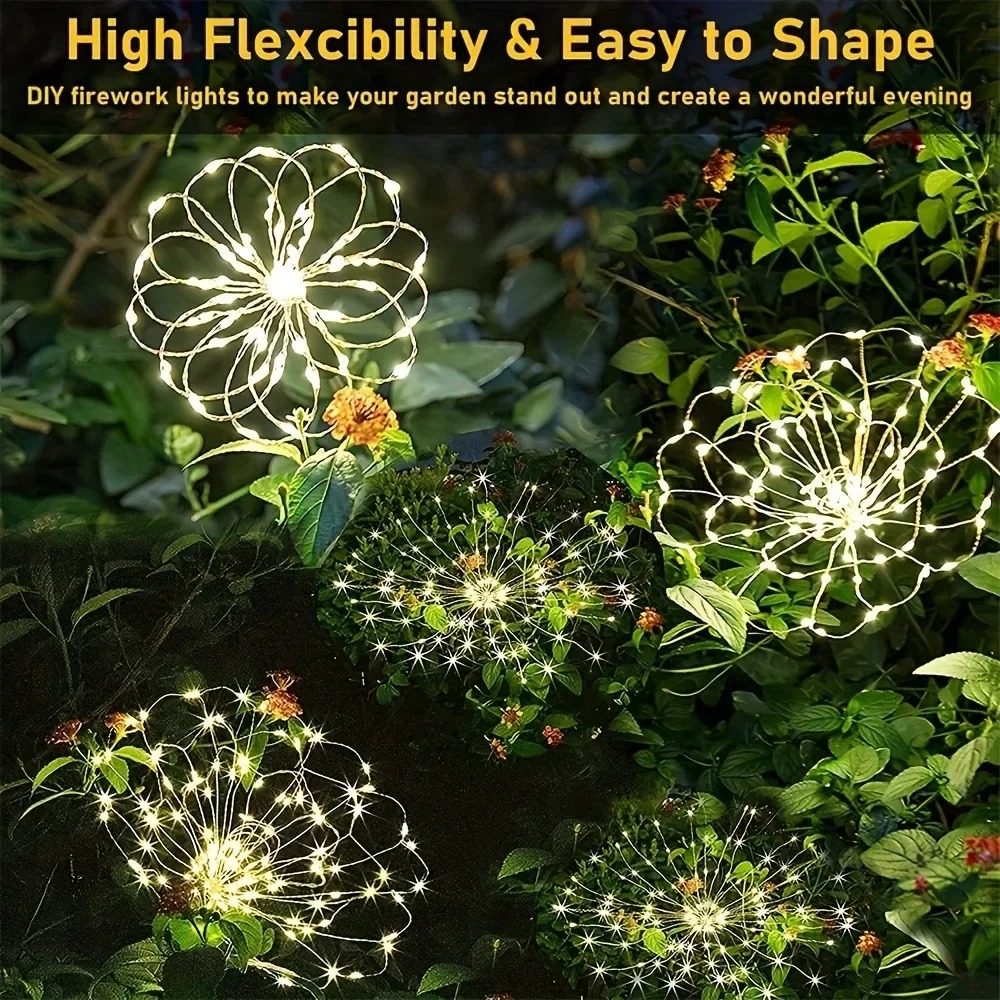 Solar LED Firework Fairy Light - Outdoor Lighting Wedding Decor 评论和价格