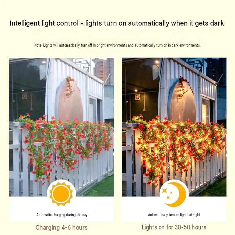 Solar Rose Vine String Lights  - Outdoor Lighting Wedding Decor 评论和价格