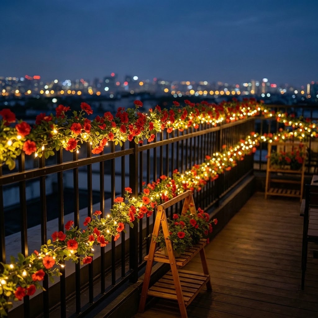 Solar Rose Vine String Lights  - Outdoor Lighting Wedding Decor 评论和价格