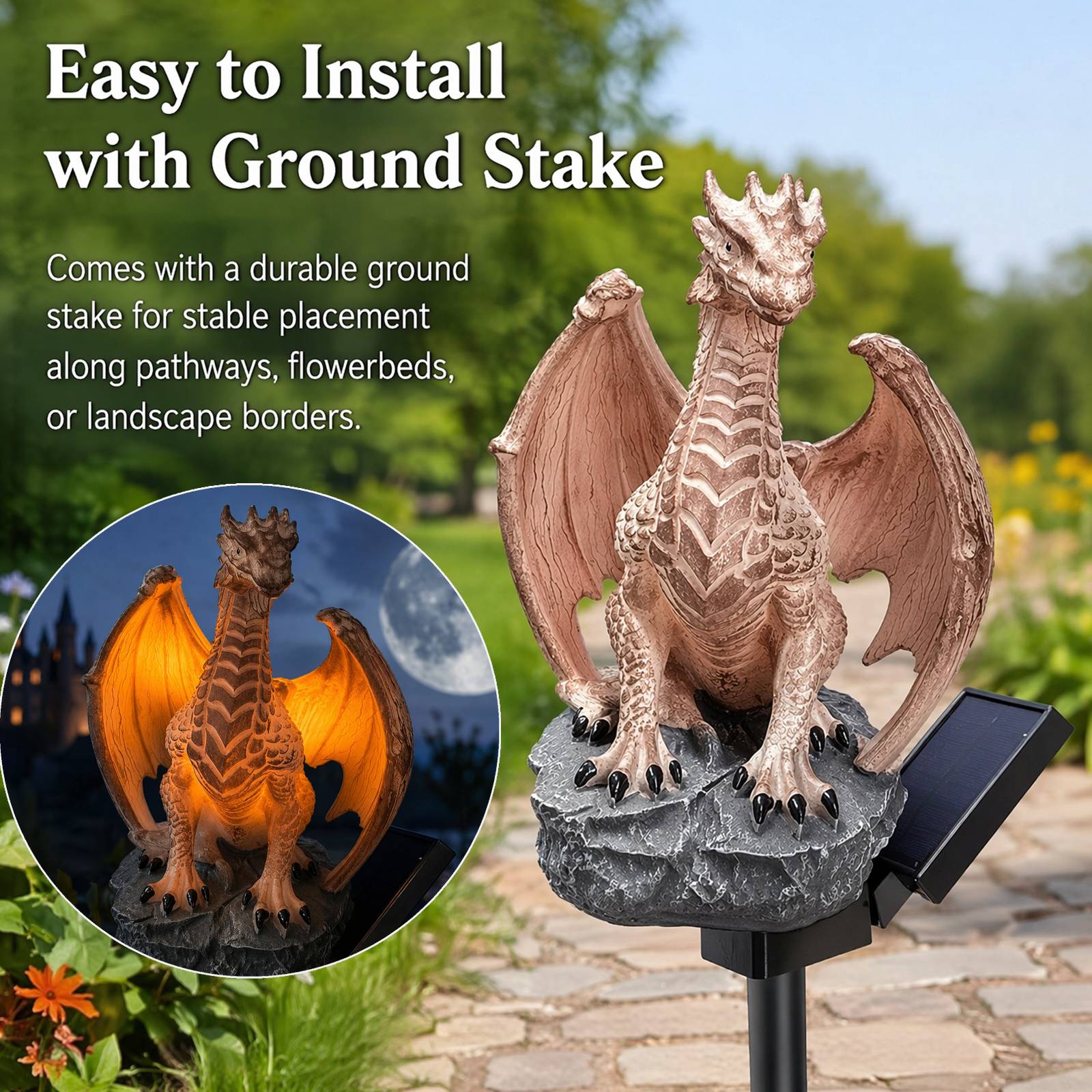 Solar Floor Lamp Dragon Figuri - Decor Lighting Floor Lamps 评论和价格