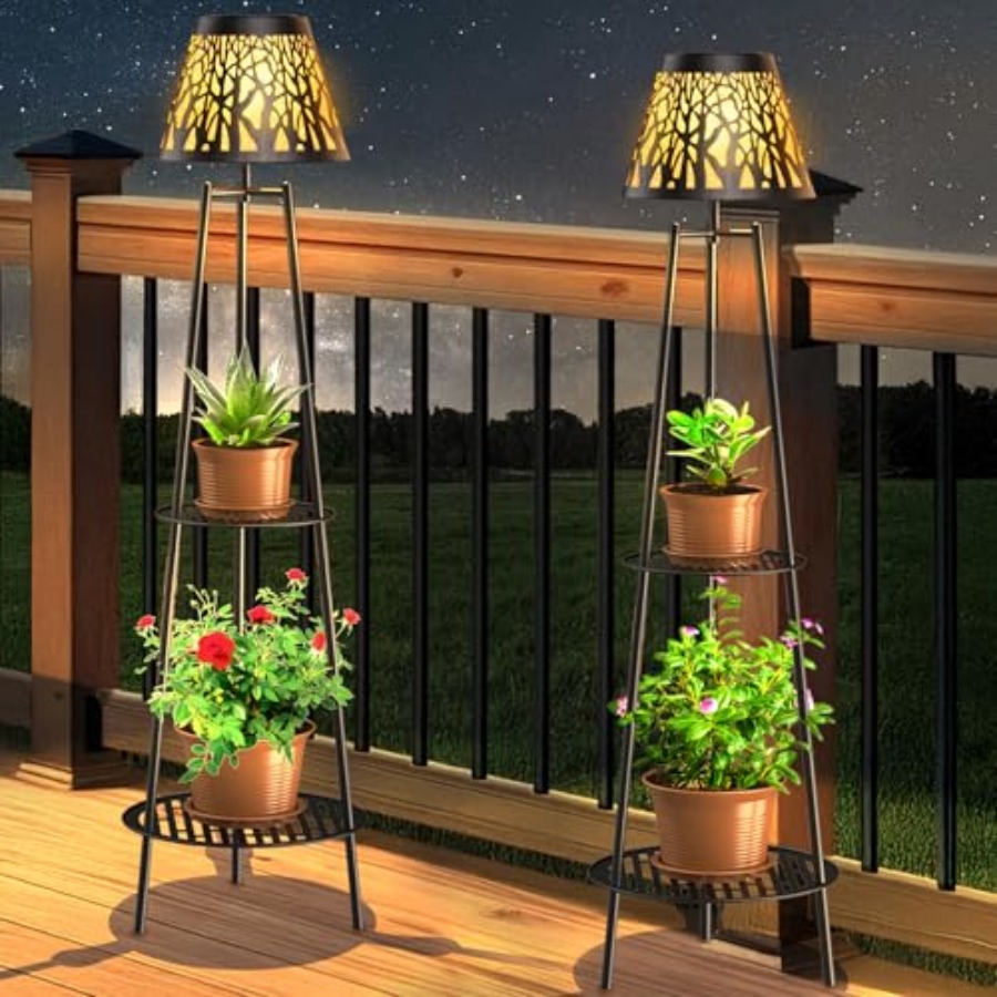 2 Pack Outdoor Solar Floor Lam - Decor Lighting Floor Lamps 评论和价格