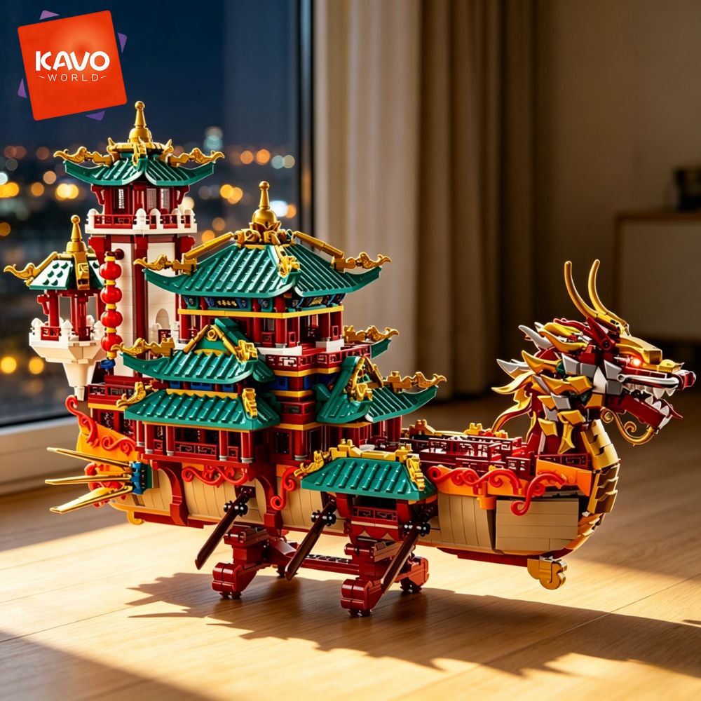 KAVOWORLD 2453pcs Dragon Boat  - Lantern Paper Solar 评论和价格