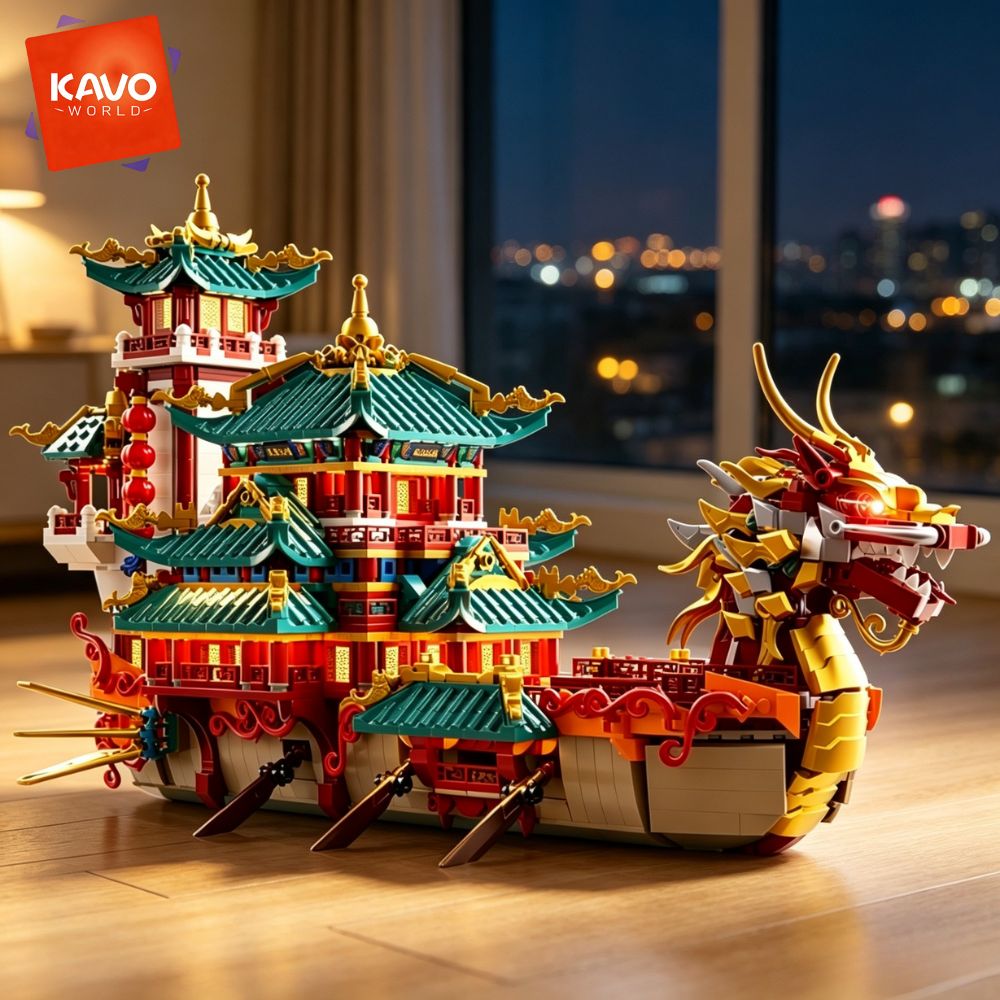 KAVOWORLD 2453pcs Dragon Boat  - Lantern Paper Solar 评论和价格