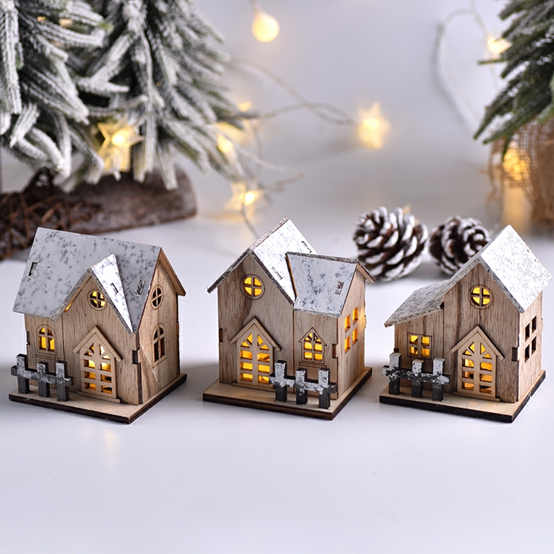 Christmas LED Light Wooden Hou - Home Decor Lighting Tree 评论和价格