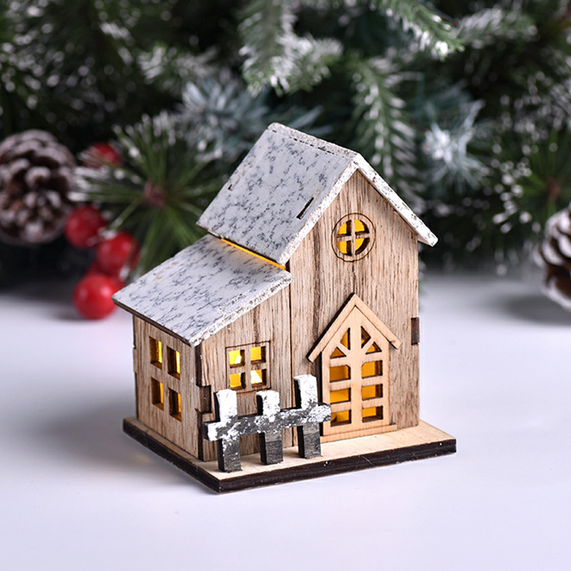 Christmas LED Light Wooden Hou - Home Decor Lighting Tree 评论和价格