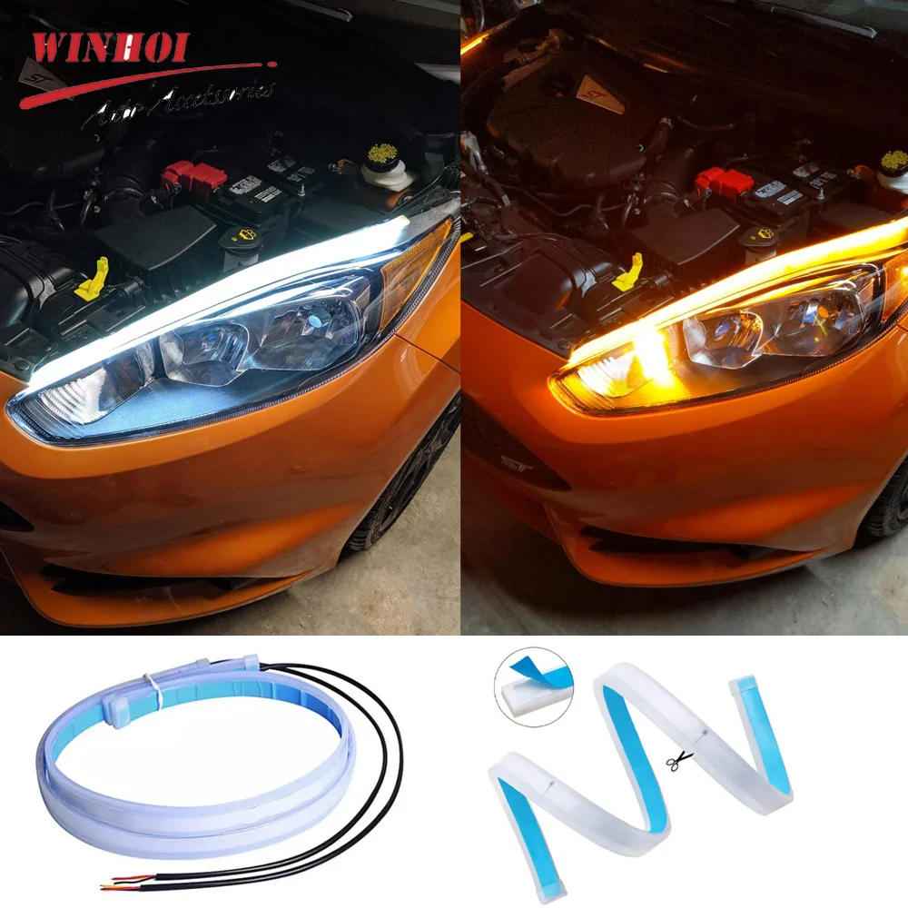 2PCS Car LED DRL Daytime Runni - Lighting Bolt Decor 评论和价格