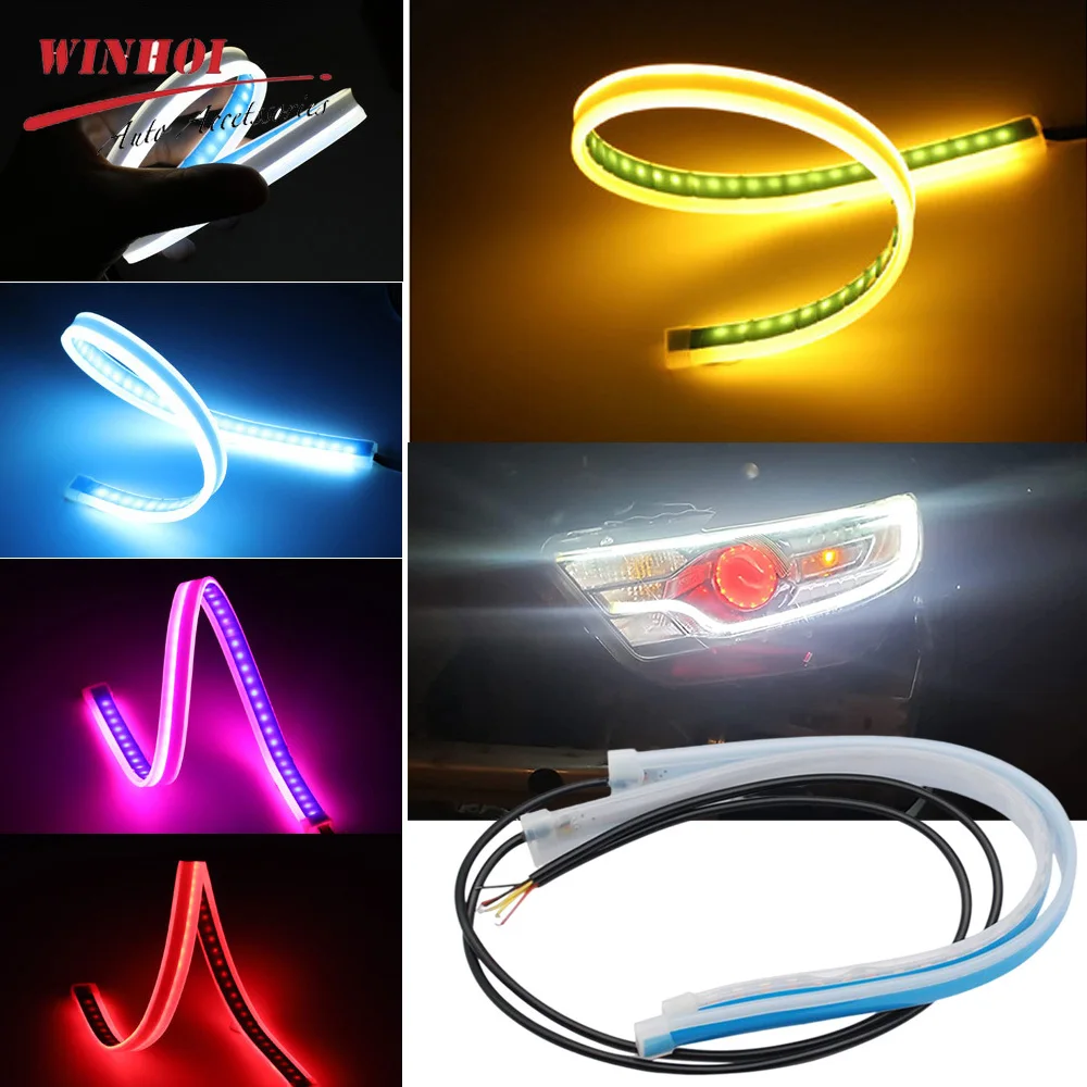 2PCS Car LED DRL Daytime Runni - Lighting Bolt Decor 评论和价格