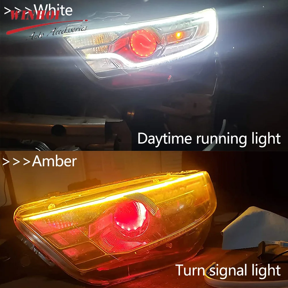 2PCS Car LED DRL Daytime Runni - Lighting Bolt Decor 评论和价格