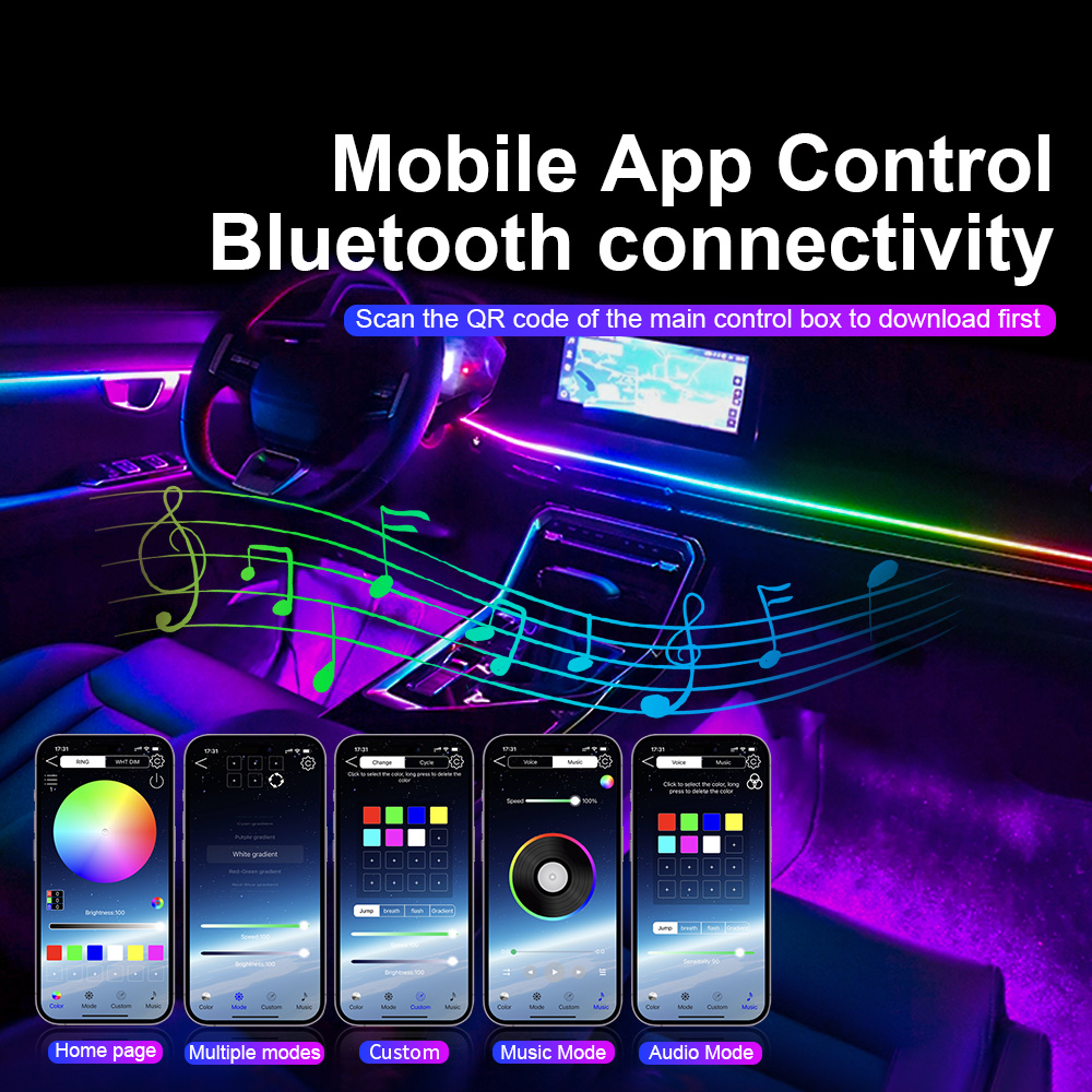 Universal Led Car Ambient Ligh - Lighting Bolt Decor 评论和价格