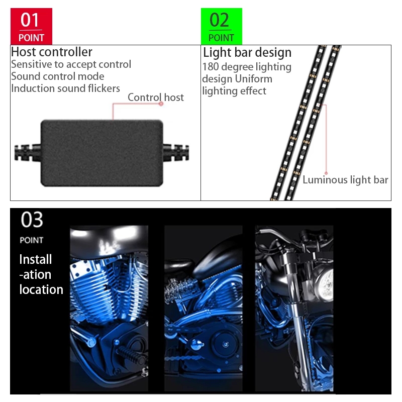 LED Motorcycle Decorative Ambi - Lighting Bolt Decor 评论和价格