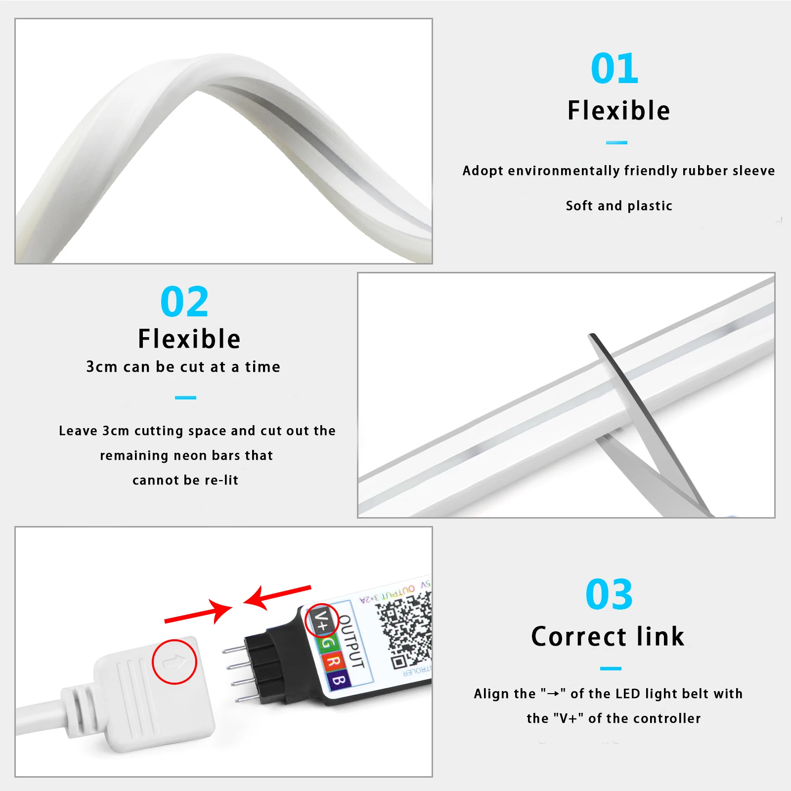 1-5m RGB LED Neon Strip Light  - Lighting Decor For Home 评论和价格